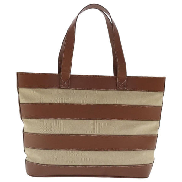 BALLY Tote Bag Canvas Leather 2Set Beige Brown Red Auth bs19097