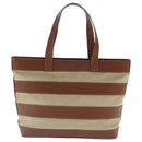 BALLY Tote Bag Canvas Leather 2Set Beige Brown Red Auth bs19097-3