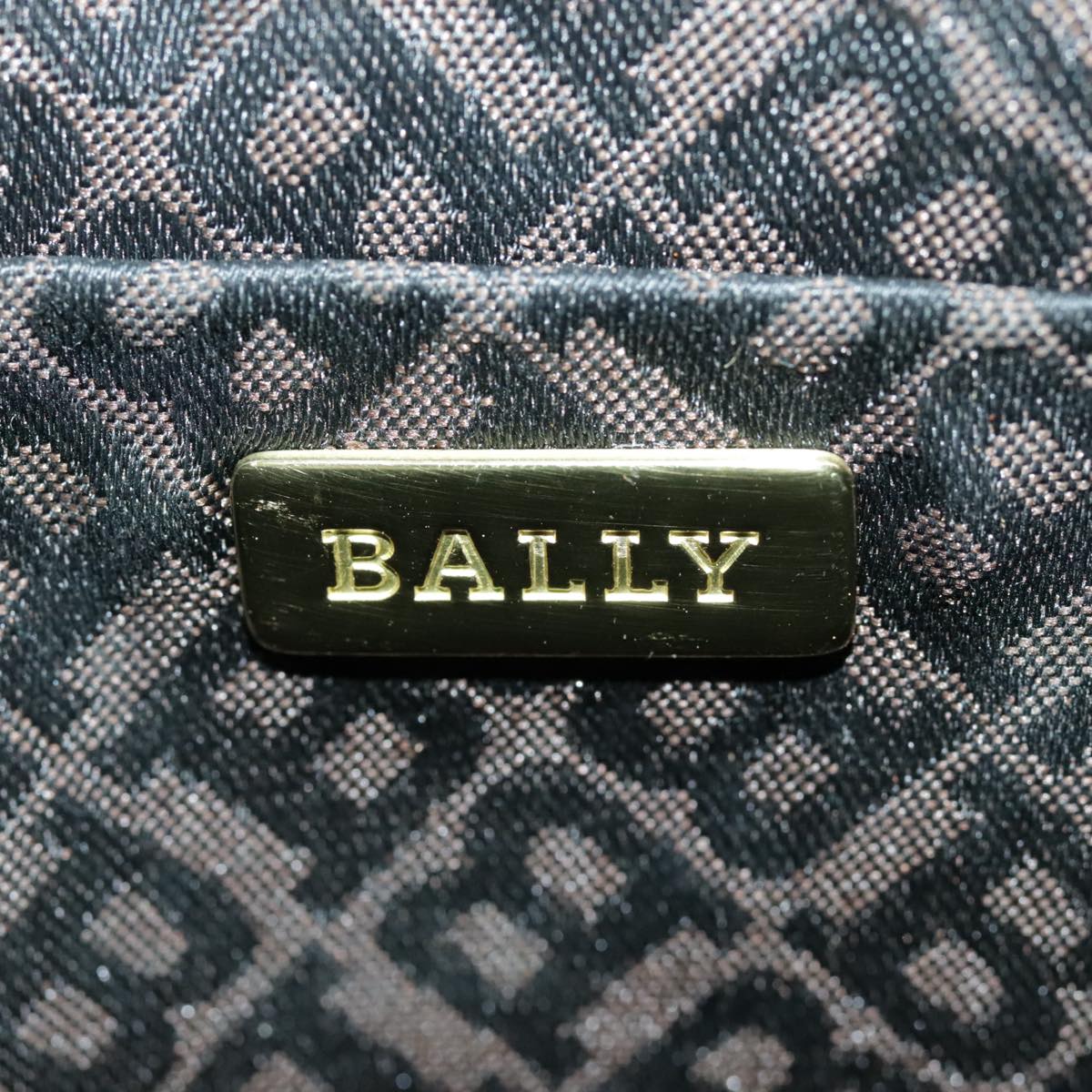 BALLY Shoulder Bag Leather Gold Brown Auth bs19101