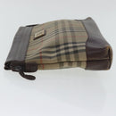 Burberrys Nova Check Clutch Bag Canvas Beige Auth bs19102-3