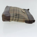 Burberrys Nova Check Clutch Bag Canvas Beige Auth bs19102-4