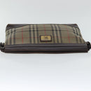 Burberrys Nova Check Clutch Bag Canvas Beige Auth bs19102-5