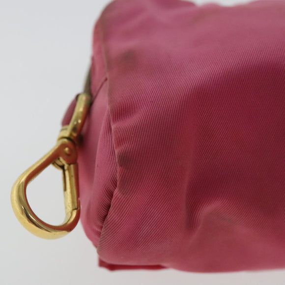 PRADA Pouch Nylon Pink Gold Auth bs19124