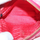 PRADA Pouch Nylon Pink Gold Auth bs19124-16