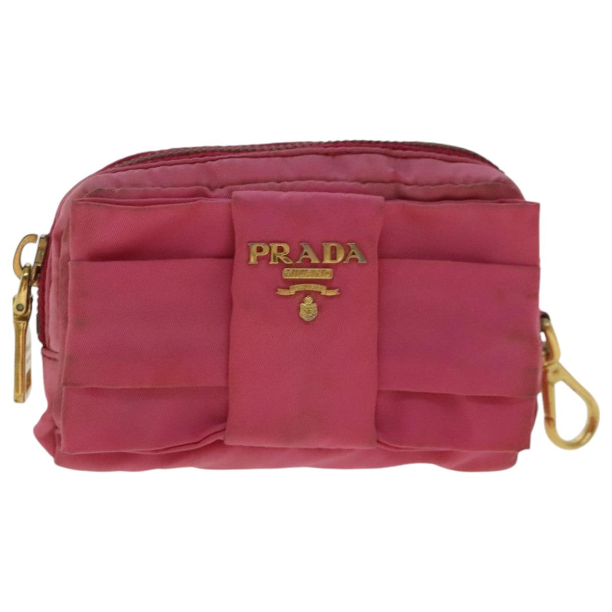 PRADA Pouch Nylon Pink Gold Auth bs19124 - 0