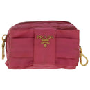 PRADA Pouch Nylon Pink Gold Auth bs19124-2