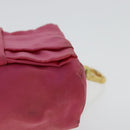 PRADA Pouch Nylon Pink Gold Auth bs19124-9