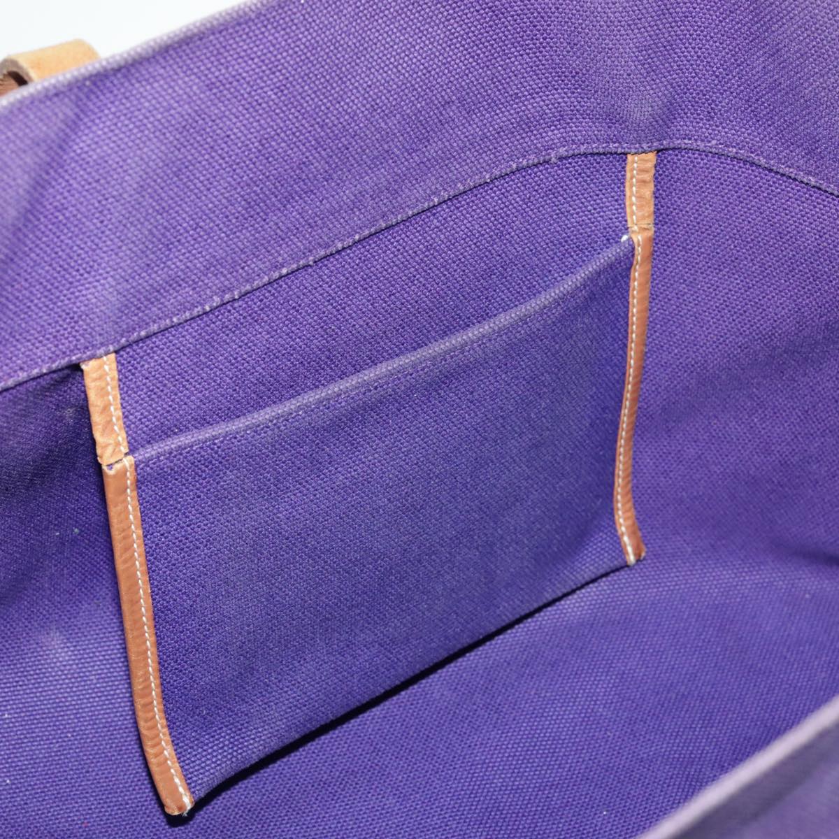 HERMES Etriviere Tote Bag Canvas Purple Silver Auth bs19129