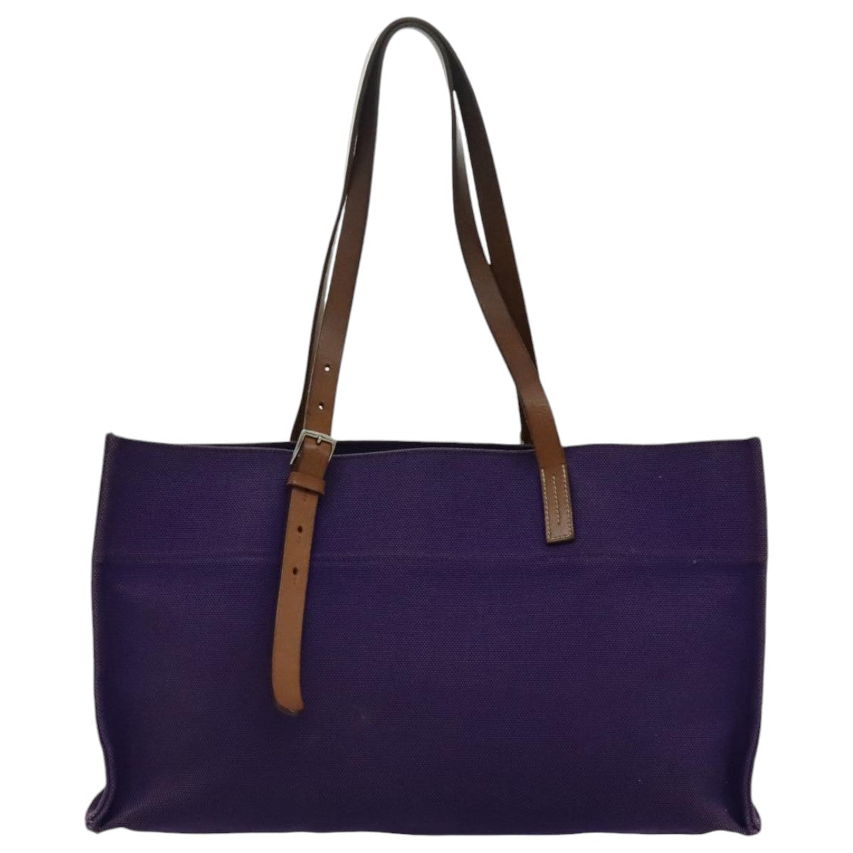 HERMES Etriviere Tote Bag Canvas Purple Silver Auth bs19129 - 0