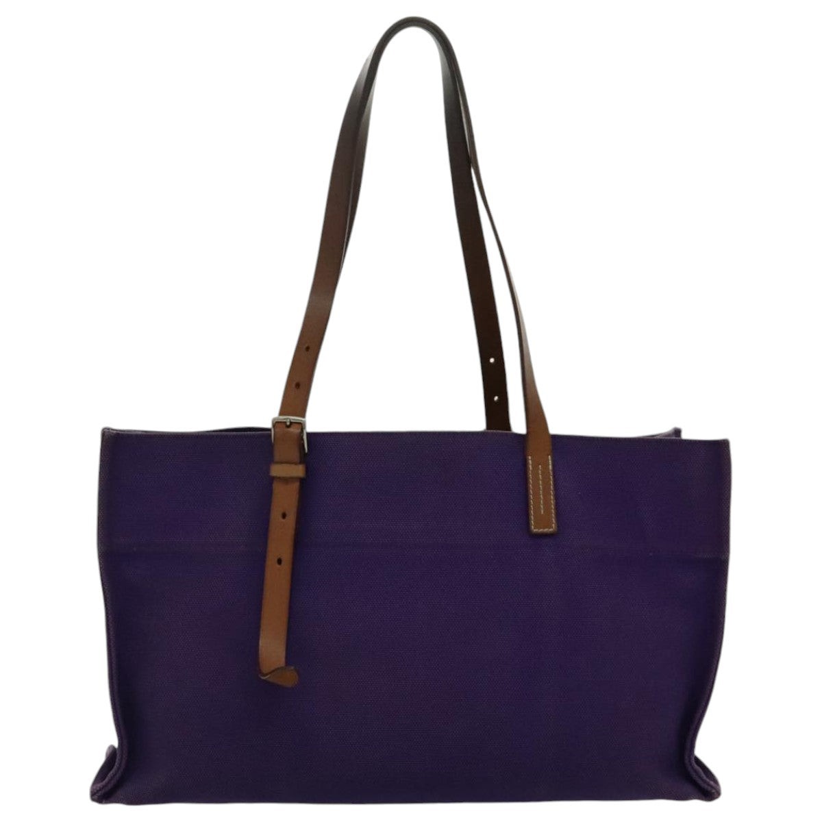 HERMES Etriviere Tote Bag Canvas Purple Silver Auth bs19129