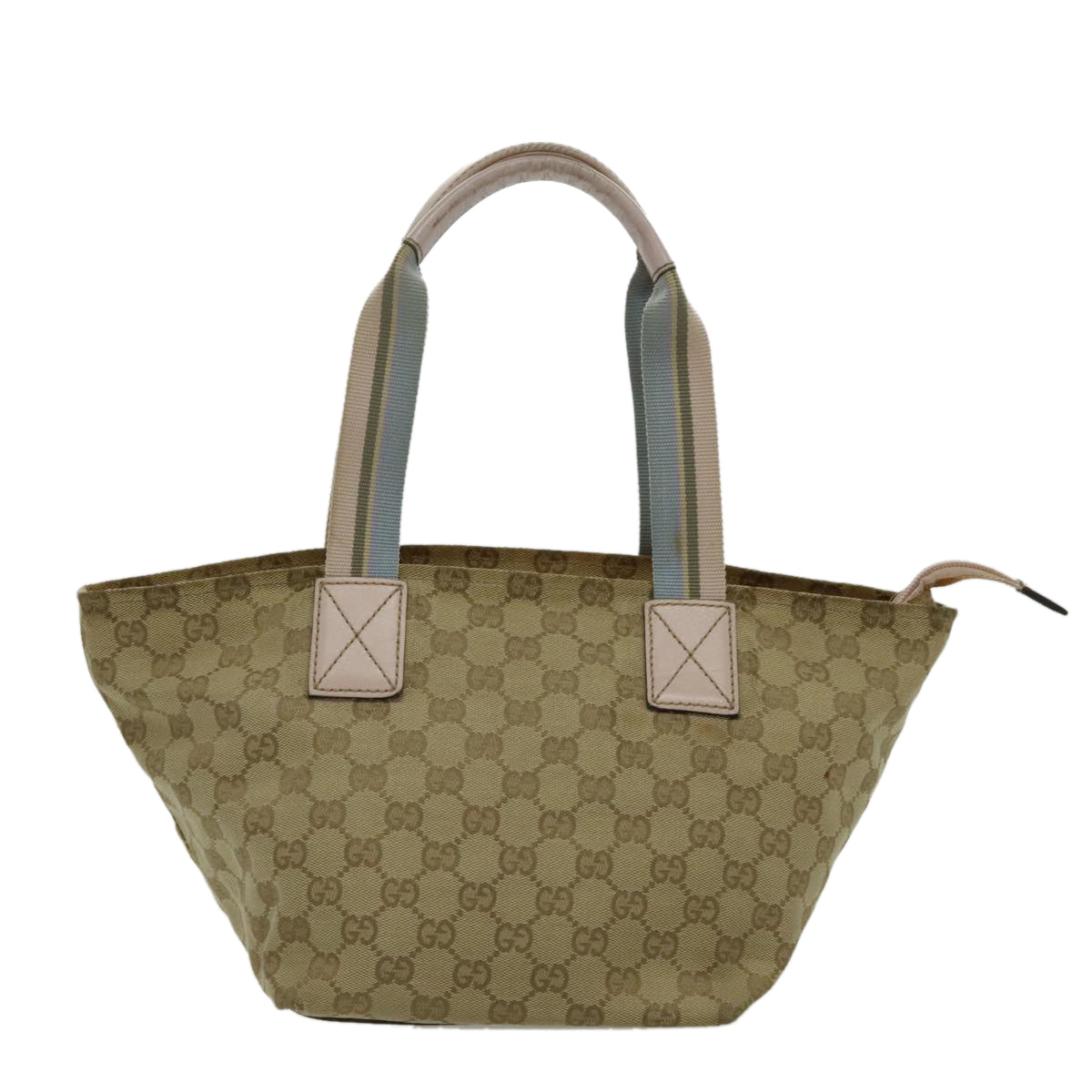 GUCCI GG Canvas Sherry Line Tote Bag Beige Blue pink 131228 Auth bs19133 - 0