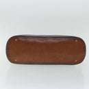 CELINE Macadam Canvas Hand Bag PVC Leather Gold Brown Auth bs19145-6