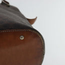 CELINE Macadam Canvas Hand Bag PVC Leather Gold Brown Auth bs19145-16