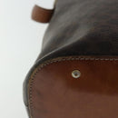 CELINE Macadam Canvas Hand Bag PVC Leather Gold Brown Auth bs19145-17