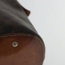 CELINE Macadam Canvas Hand Bag PVC Leather Gold Brown Auth bs19145-18