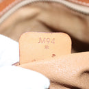 CELINE Macadam Canvas Hand Bag PVC Leather Gold Brown Auth bs19145-12