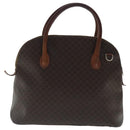 CELINE Macadam Canvas Hand Bag PVC Leather Gold Brown Auth bs19145-2