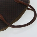 CELINE Macadam Canvas Hand Bag PVC Leather Gold Brown Auth bs19145-7