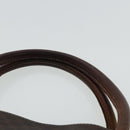 CELINE Macadam Canvas Hand Bag PVC Leather Gold Brown Auth bs19145-14