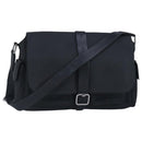 LOEWE Anagram Shoulder Bag Leather Black Silver Auth bs19153-1