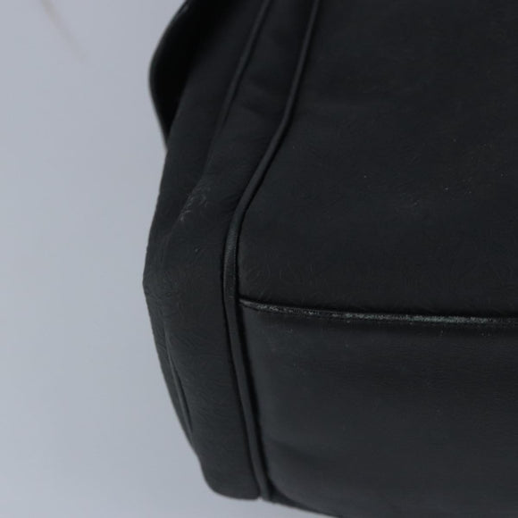 LOEWE Anagram Shoulder Bag Leather Black Silver Auth bs19153