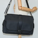 LOEWE Anagram Shoulder Bag Leather Black Silver Auth bs19153-25