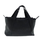 CHANEL V stitch Hand Bag Leather Black Silver CC Auth bs19168-1