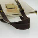 LOUIS VUITTON Antigua Cabas GM Tote Bag White Dark Brown M40033 LV Auth bs19171-7