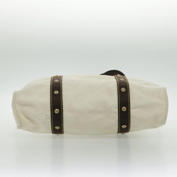 LOUIS VUITTON Antigua Cabas GM Tote Bag White Dark Brown M40033 LV Auth bs19171