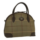 Burberrys Nova Check Hand Bag Canvas Leather Brown Gold Auth bs19193-1