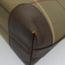 Burberrys Nova Check Hand Bag Canvas Leather Brown Gold Auth bs19193-14