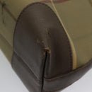 Burberrys Nova Check Hand Bag Canvas Leather Brown Gold Auth bs19193-16