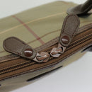 Burberrys Nova Check Hand Bag Canvas Leather Brown Gold Auth bs19193-10