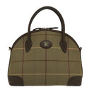 Burberrys Nova Check Hand Bag Canvas Leather Brown Gold Auth bs19193-13