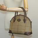 Burberrys Nova Check Hand Bag Canvas Leather Brown Gold Auth bs19193-22