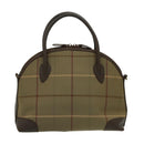 Burberrys Nova Check Hand Bag Canvas Leather Brown Gold Auth bs19193-2