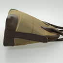 Burberrys Nova Check Hand Bag Canvas Leather Brown Gold Auth bs19193-4