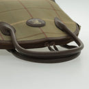 Burberrys Nova Check Hand Bag Canvas Leather Brown Gold Auth bs19193-7
