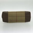 Burberrys Nova Check Hand Bag Canvas Leather Brown Gold Auth bs19193-5