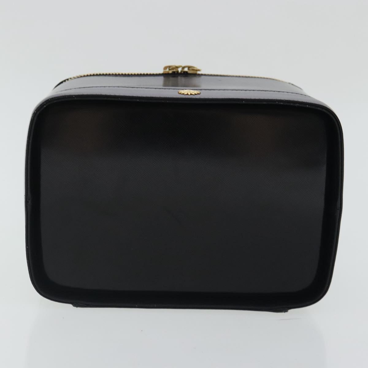 VERSACE Hand Bag Leather Black Gold Auth bs19202