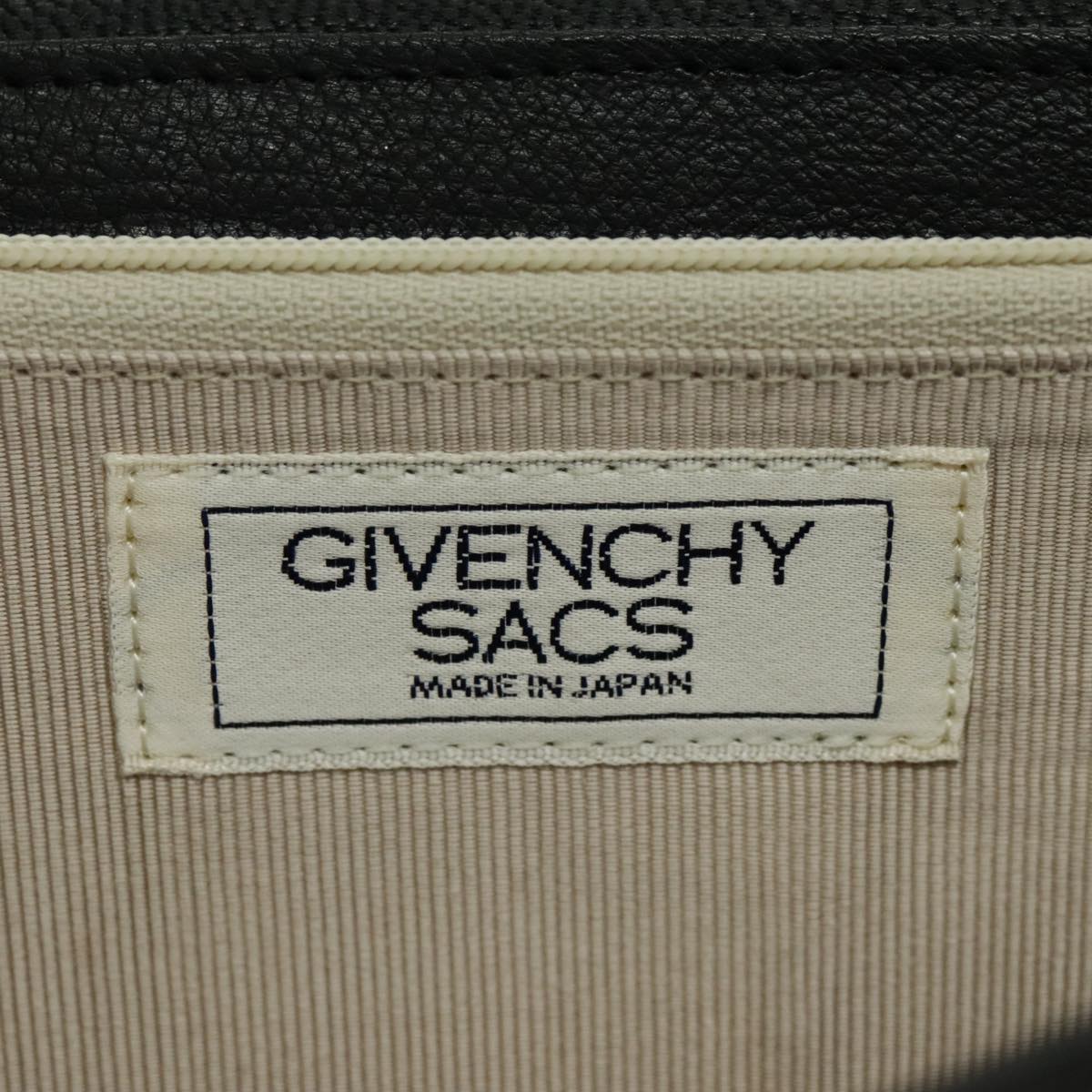 GIVENCHY Shoulder Bag Leather Black Gold Auth bs19203