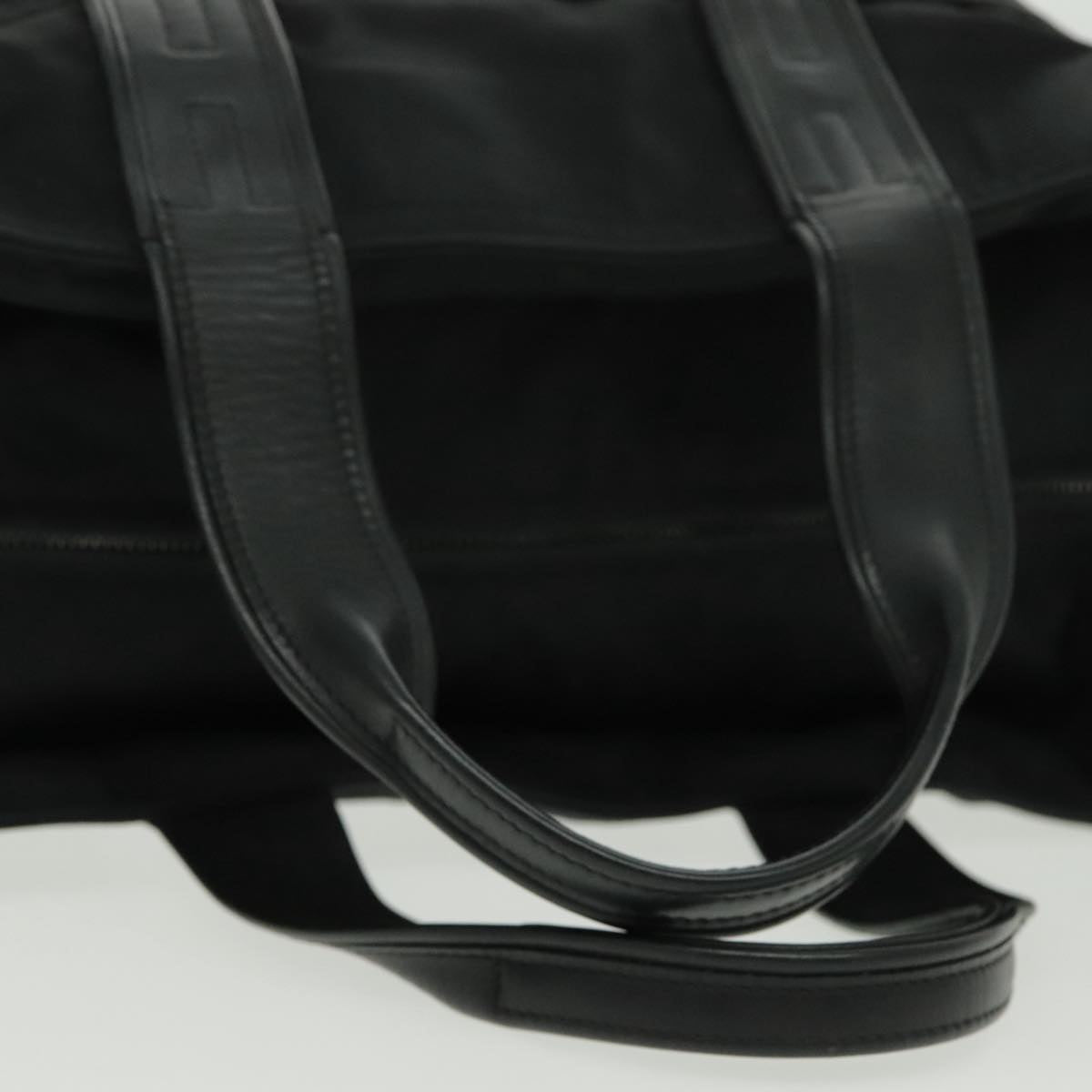 HERMES Akapu Luco MM Hand Bag Nylon Black Auth bs19204