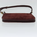 CARTIER Shoulder Bag Suede Red Gold Auth bs19206-5
