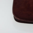 CARTIER Shoulder Bag Suede Red Gold Auth bs19206-10