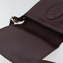 CARTIER Shoulder Bag Suede Red Gold Auth bs19206-11