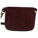CARTIER Shoulder Bag Suede Red Gold Auth bs19206-13