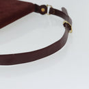 CARTIER Shoulder Bag Suede Red Gold Auth bs19206-7