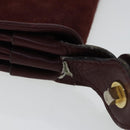 CARTIER Shoulder Bag Suede Red Gold Auth bs19206-9