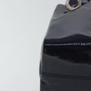 BVLGARI Hand Bag Enamel Navy Silver Auth bs19214-9