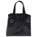 BVLGARI Hand Bag Enamel Navy Silver Auth bs19214-13